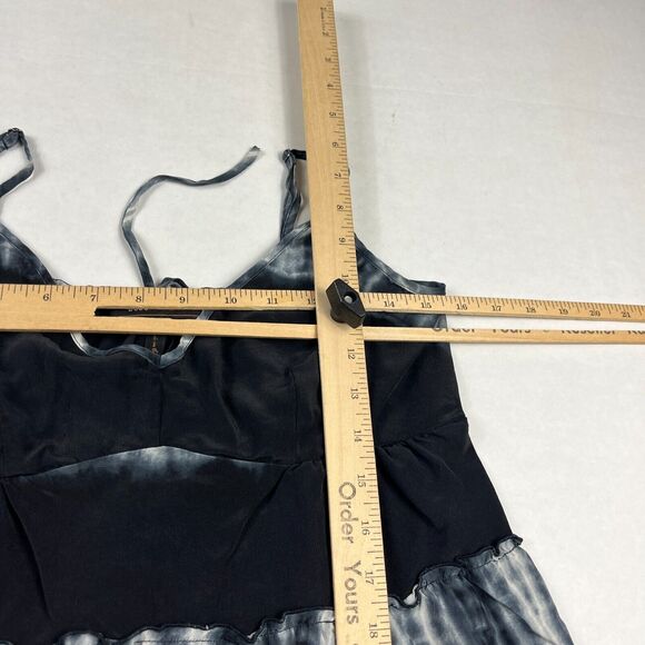 BCBGMaxazria Gisene Silk Tank Top Tie Dye Strappy Sleeve Ruffled Shirt SMALL - Picture 8 of 12